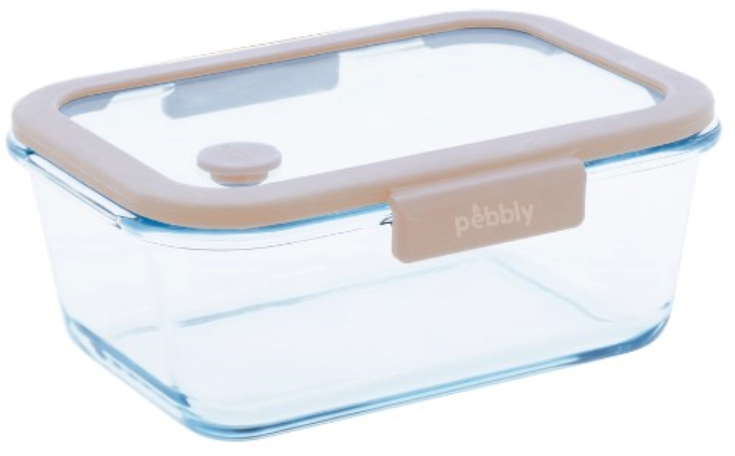 Pebbly boîte à vide en verre 20.4x16.3x8.5cm, 1.2l