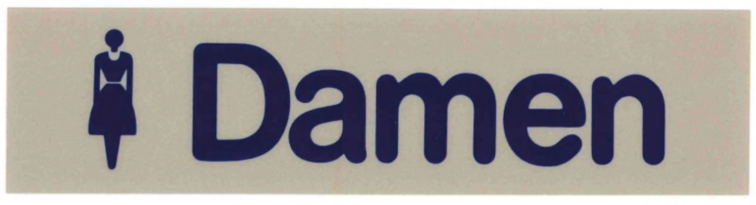 Wortschild Damen selbstklebend 16x4cm