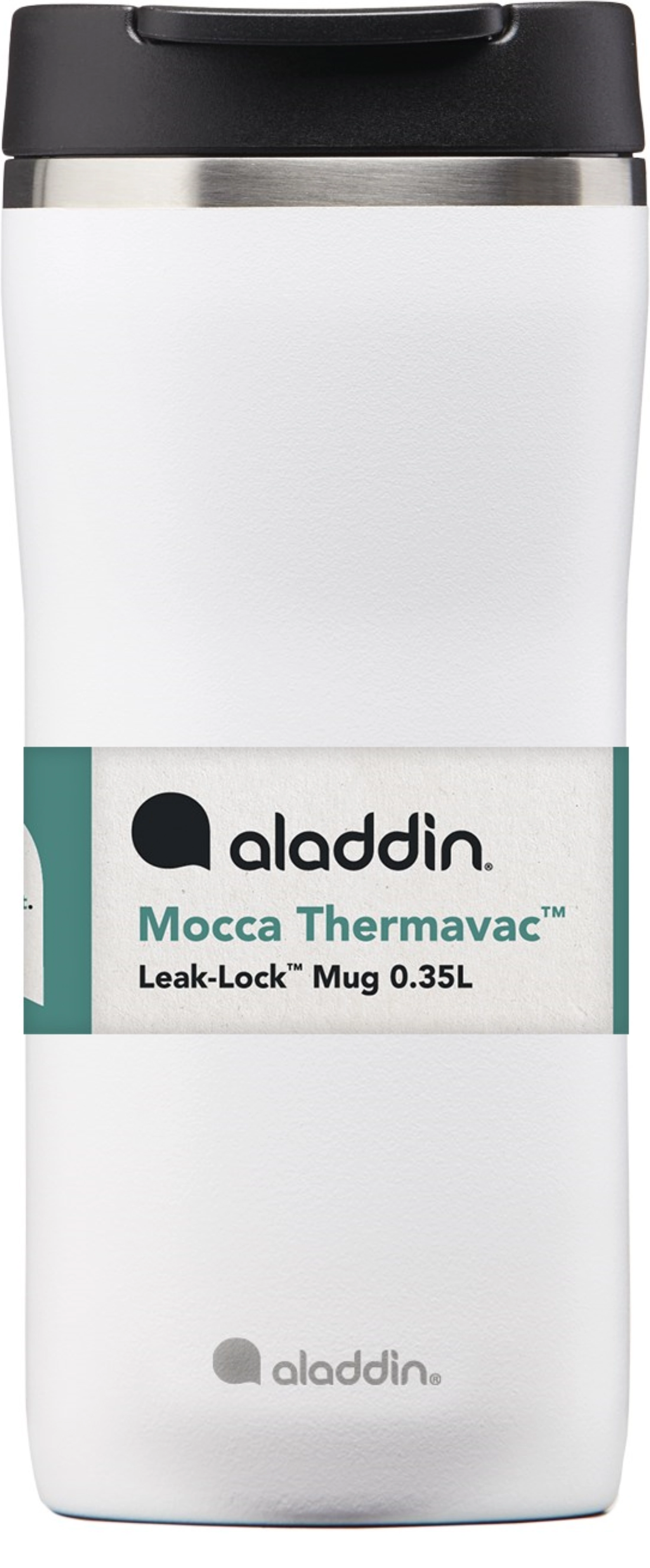 Mocca Thermavac Leak-Lock Stain. St. Mug 0.35L Snowf. White