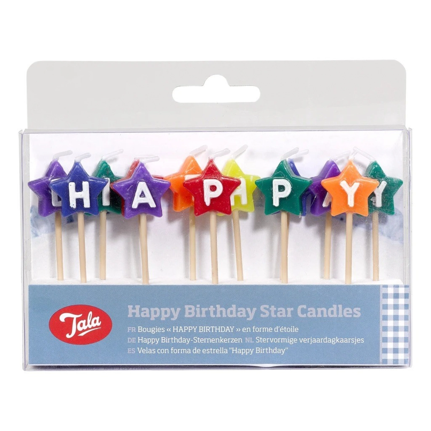 Bougies étoile happy birthday, colorées