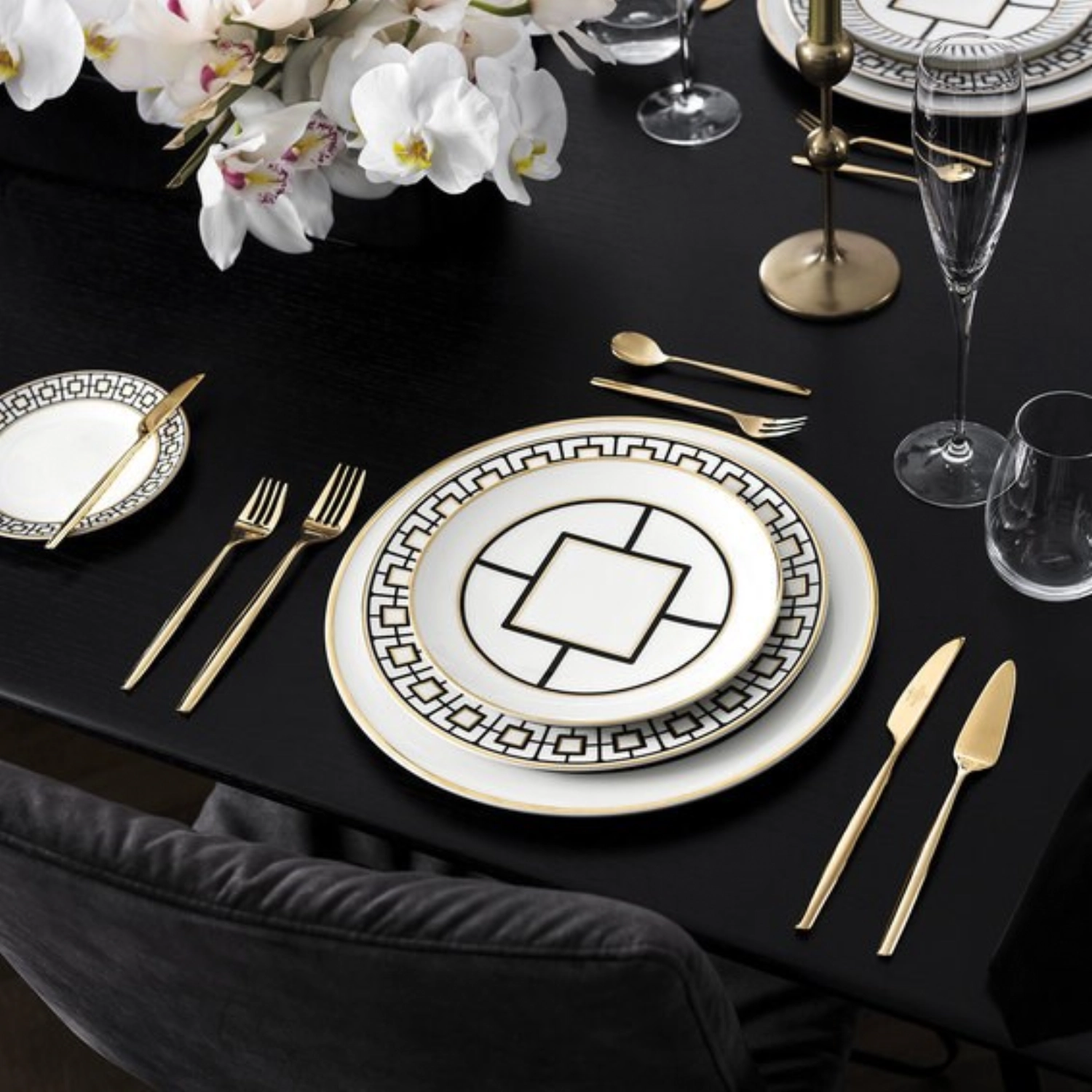 30 pcs. MetroChic d'Or Couverts de table