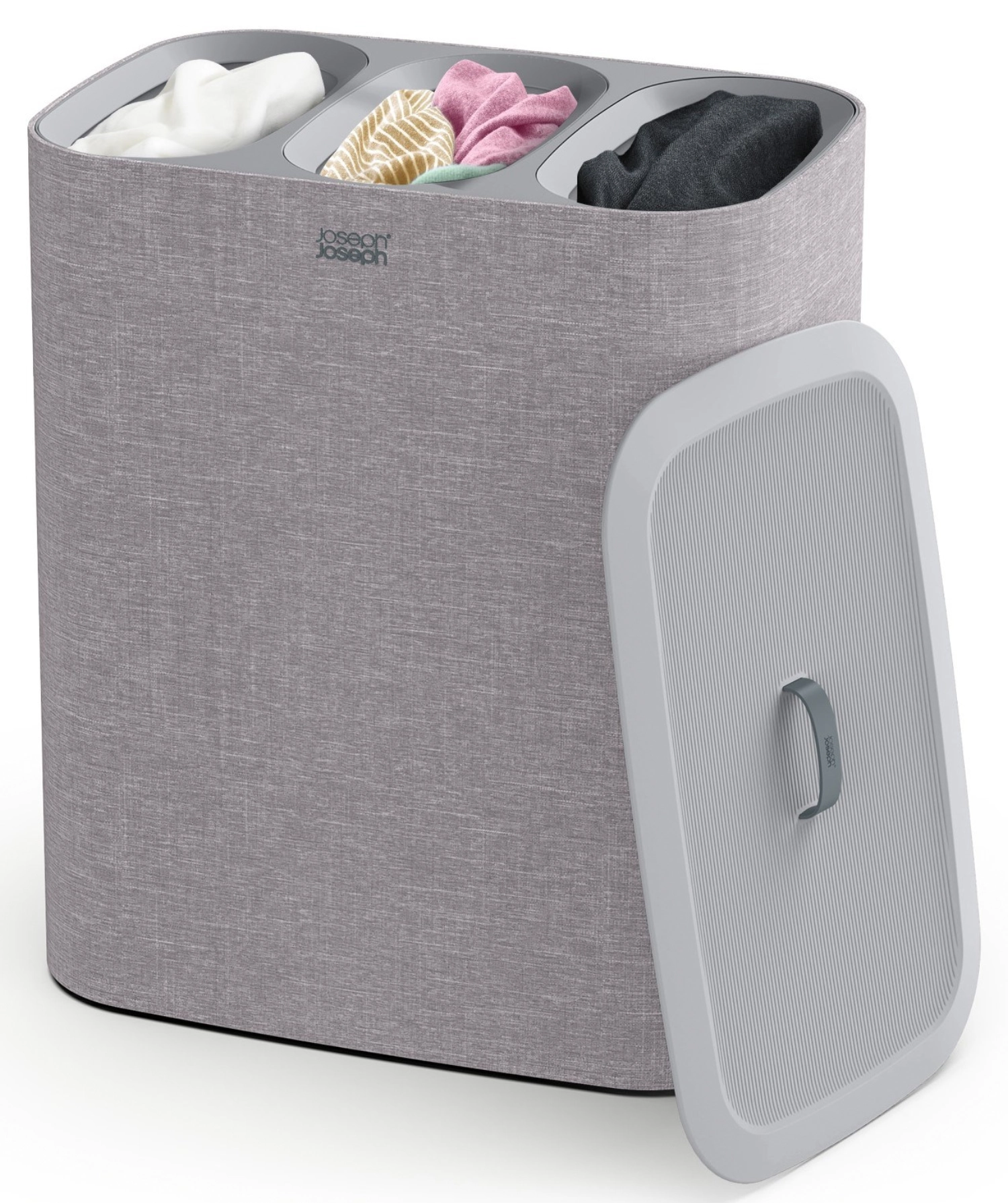 Tota trio 90l panier de séparation du linge gris 3x 30l