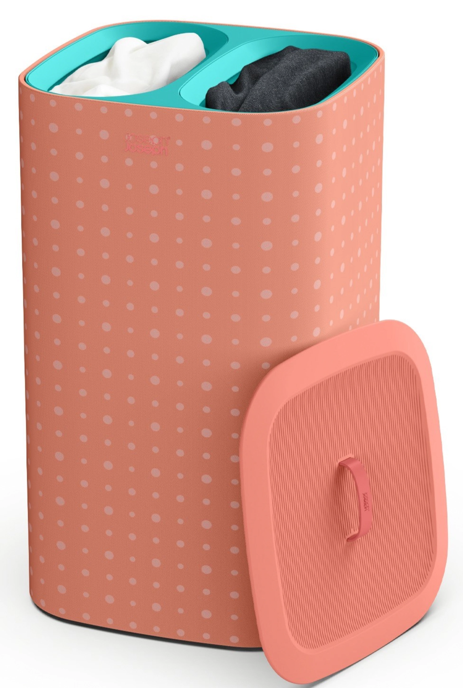 Tota pop 60l panier de séparation du linge corail 2x 30l