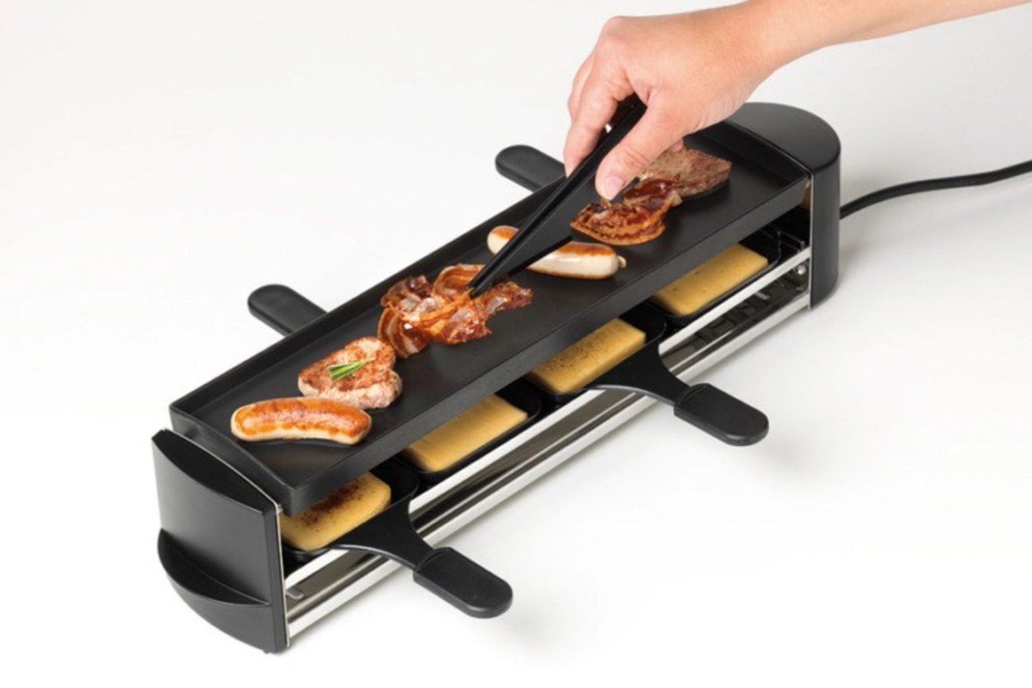 2er Set SwissTwist Raclette- und Grillzange schwarz