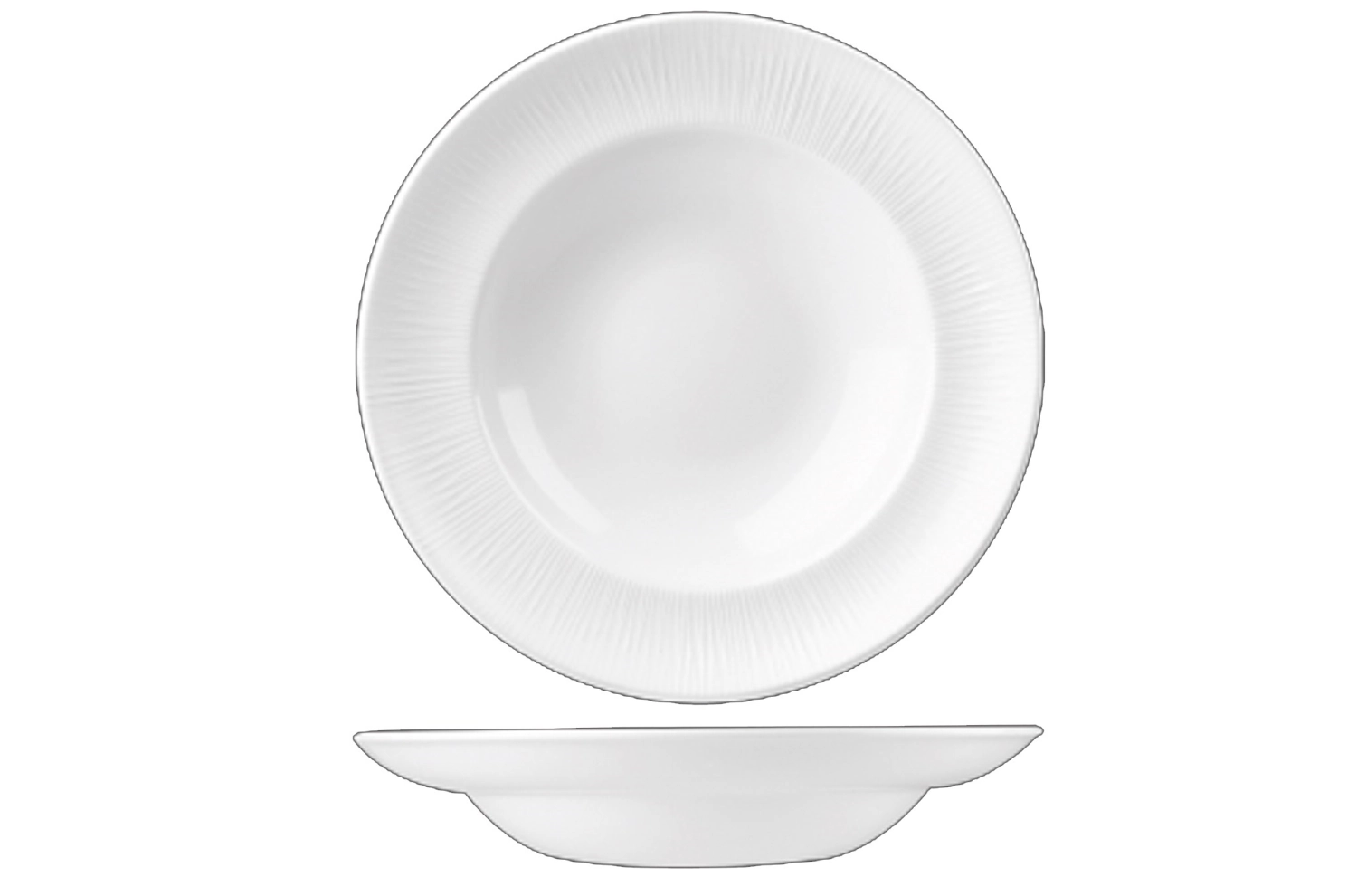 Bamboo white assiette creuse drapeau étroite 30.8cm