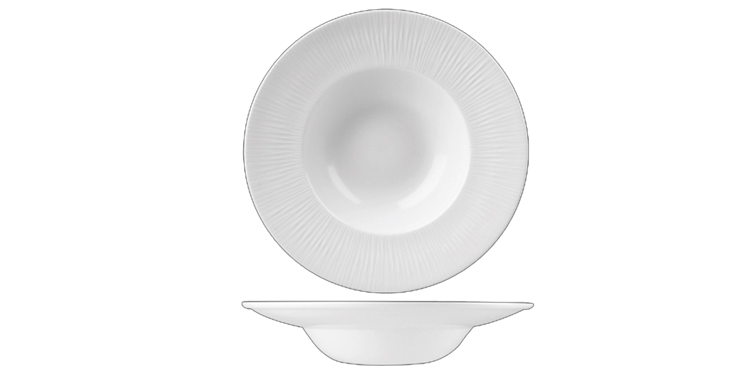 Bamboo white assiette creuse drapeau large 24cm