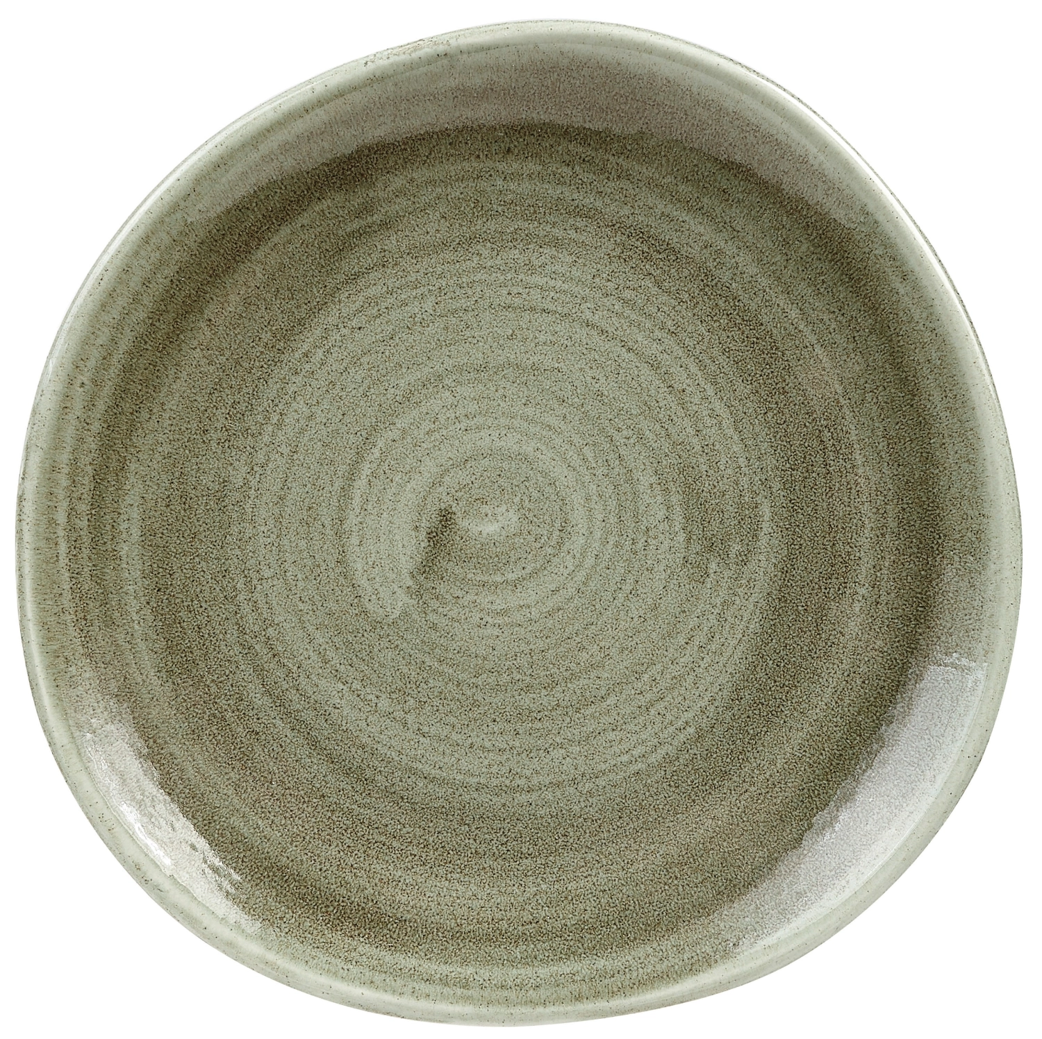 Assiette plate organic burnished green 21cm