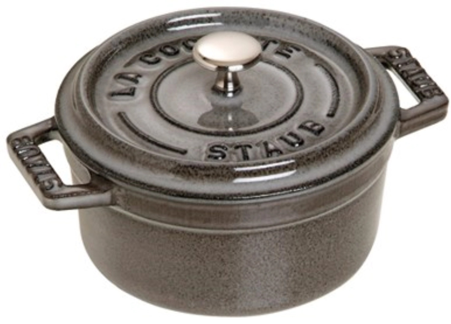 Mini cocotte 10 cm, ronde, gris, fonte 0.25l