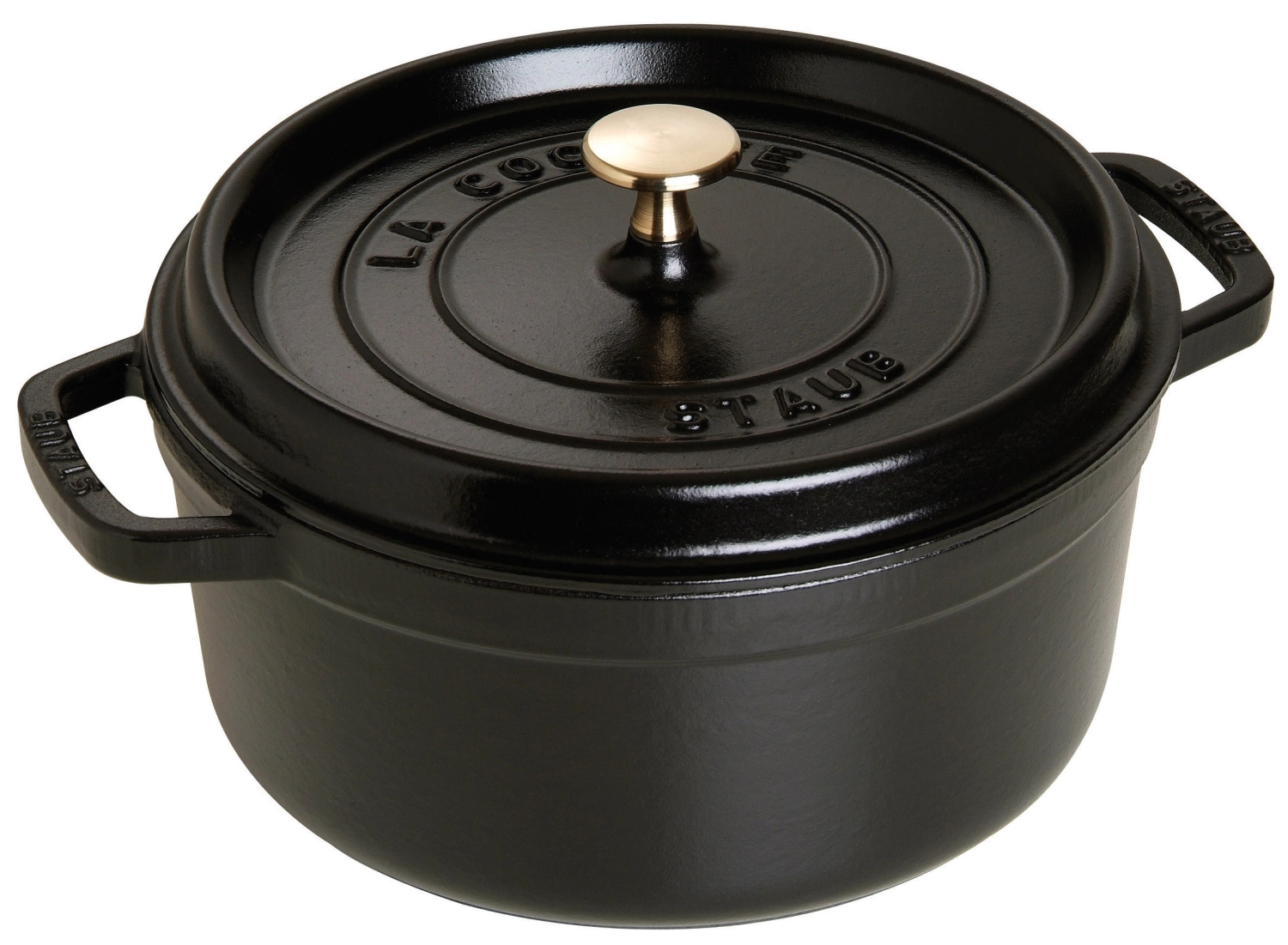 Cocotte 24 cm, ronde, noir, fonte 3.8l