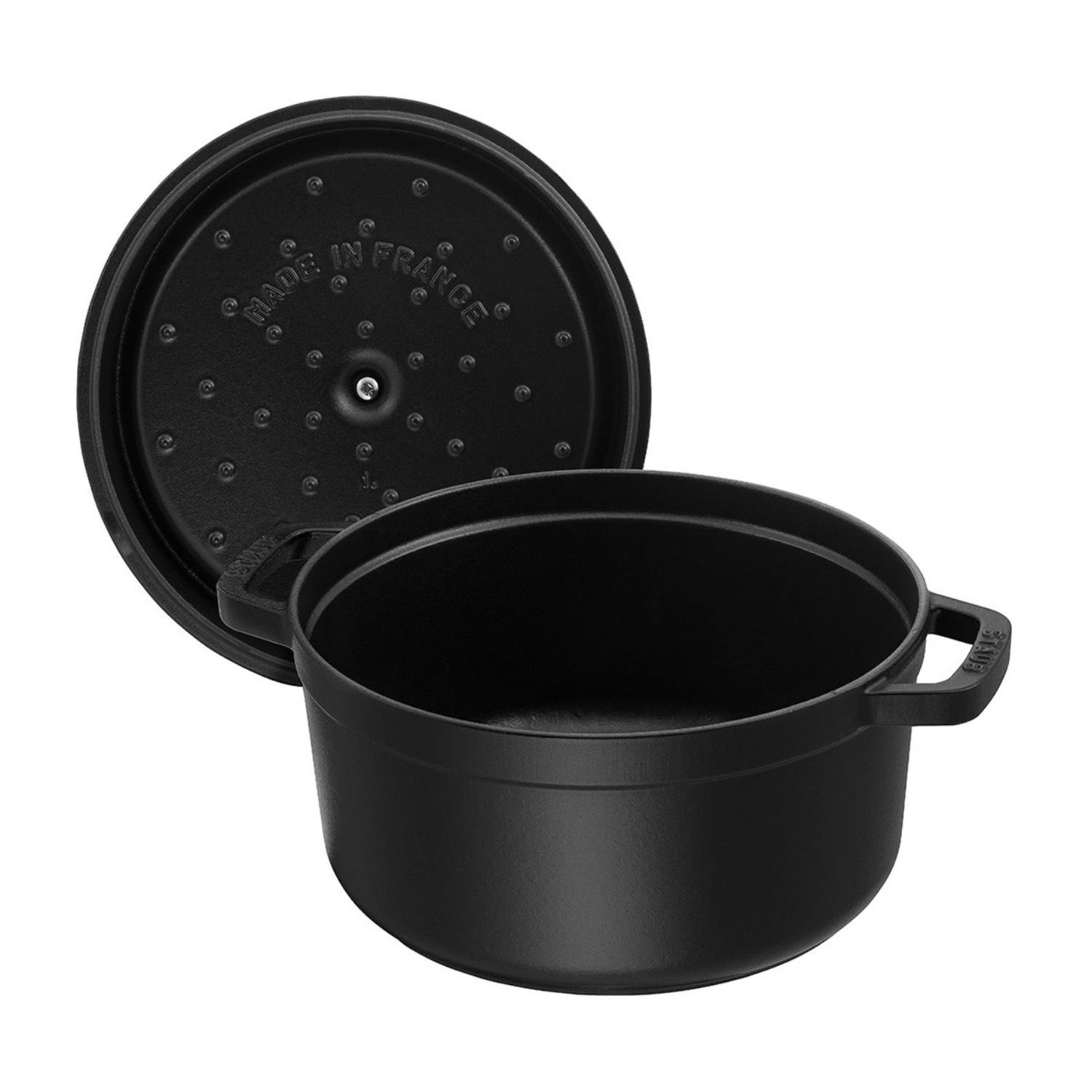 Cocotte 24 cm, ronde, noir, fonte 3.8l