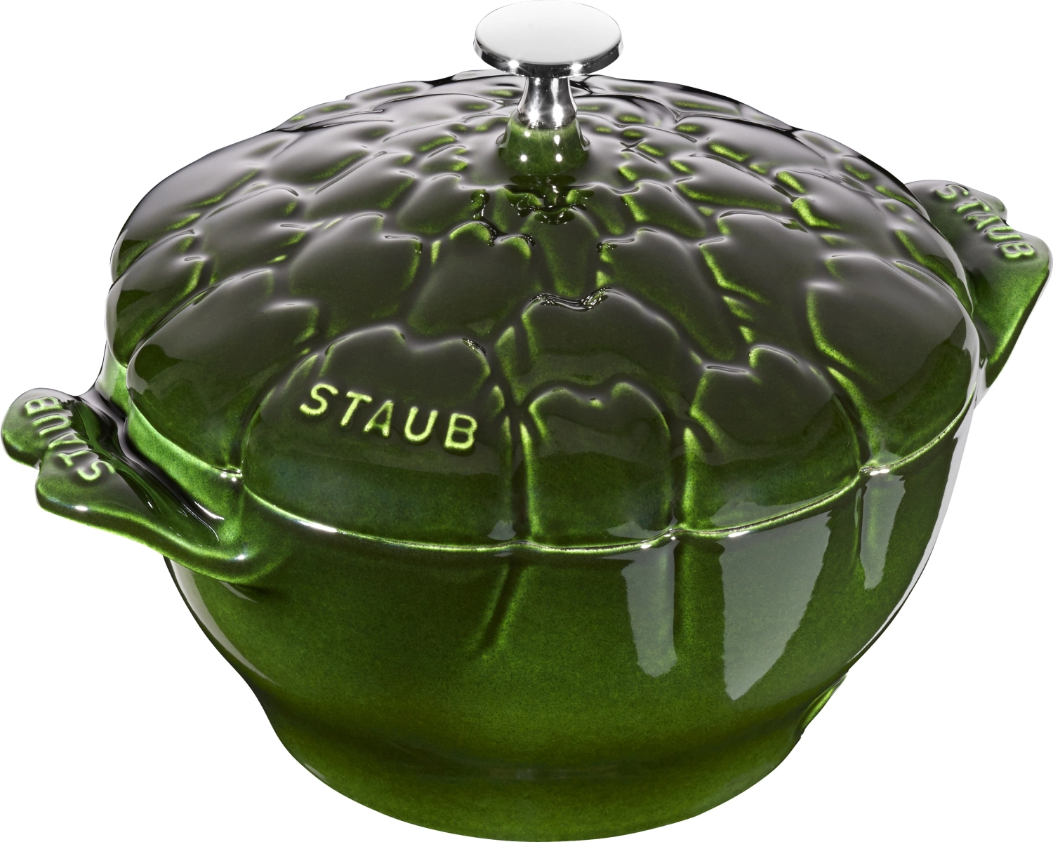 Cocotte 22 cm, artichaut, vert basilic, fonte 3l