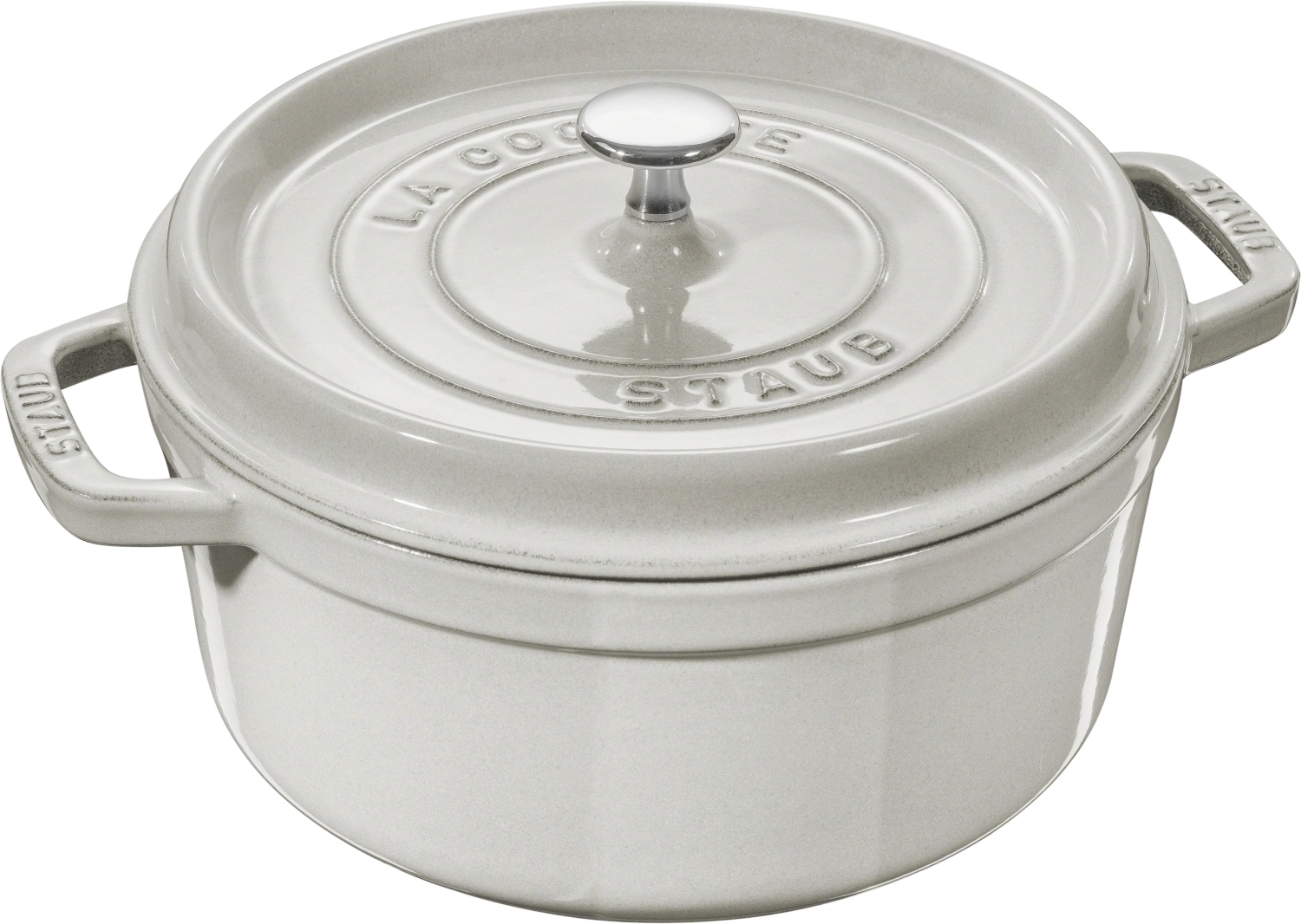 Cocotte 24 cm, ronde, truffe blanche, fonte 3.8l