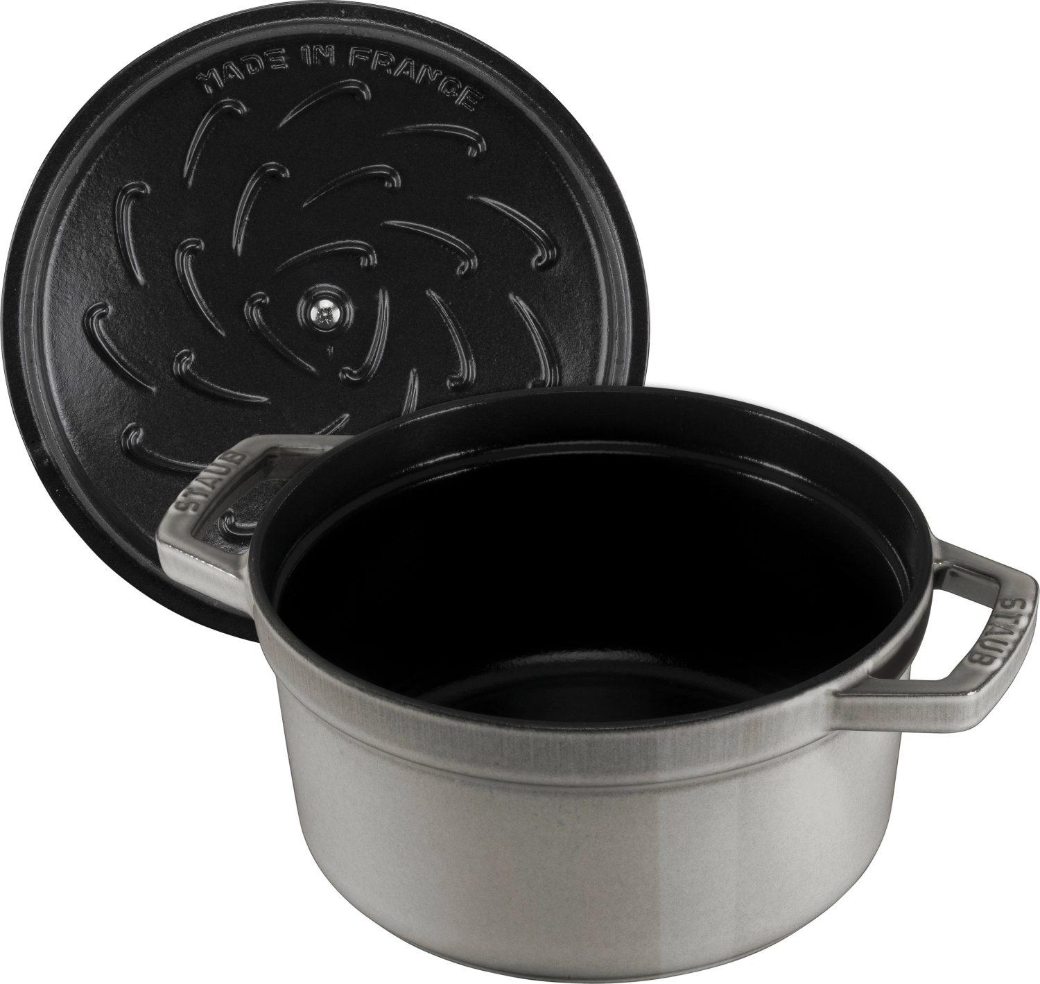 Cocotte 28 cm, ronde, gris graphite, fonte 6.7l