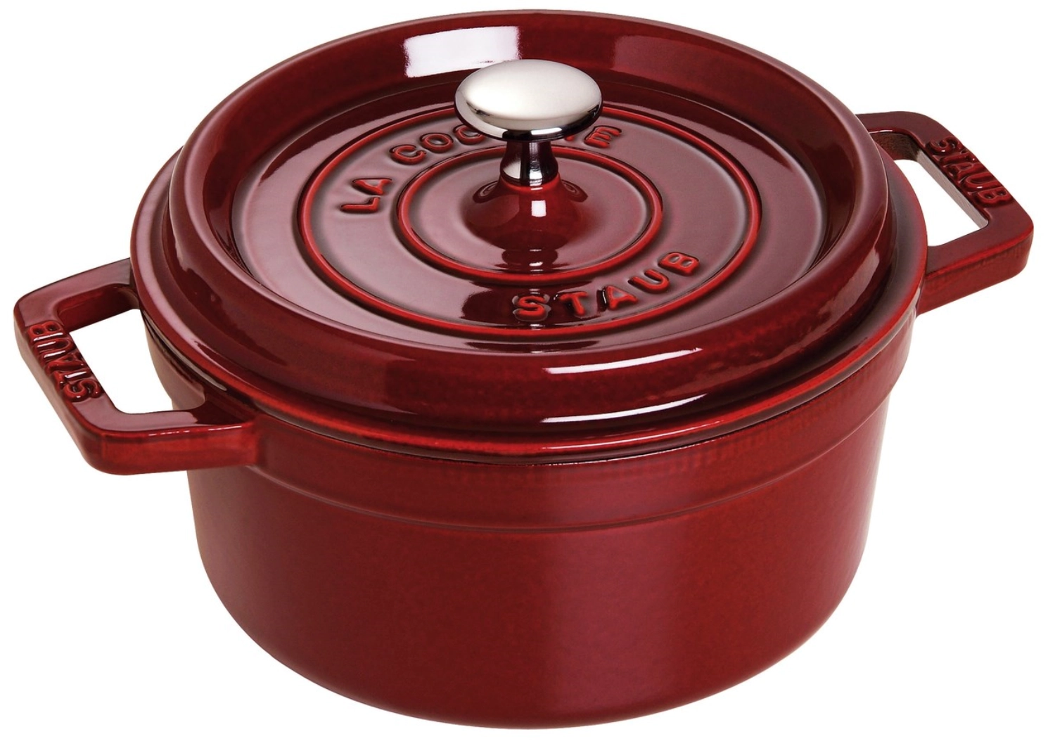 Cocotte 22 cm, ronde, grenadine-rouge, fonte 2.6l