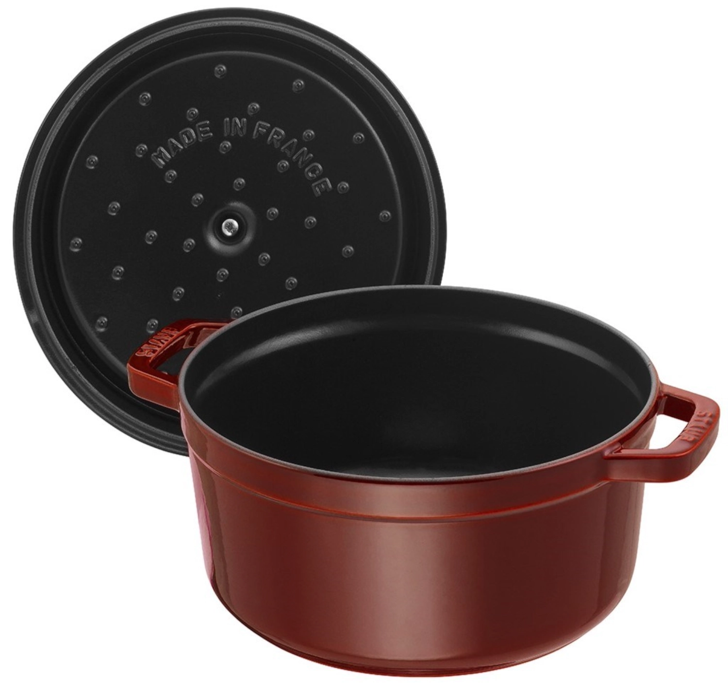 Cocotte 22 cm, ronde, grenadine-rouge, fonte 2.6l