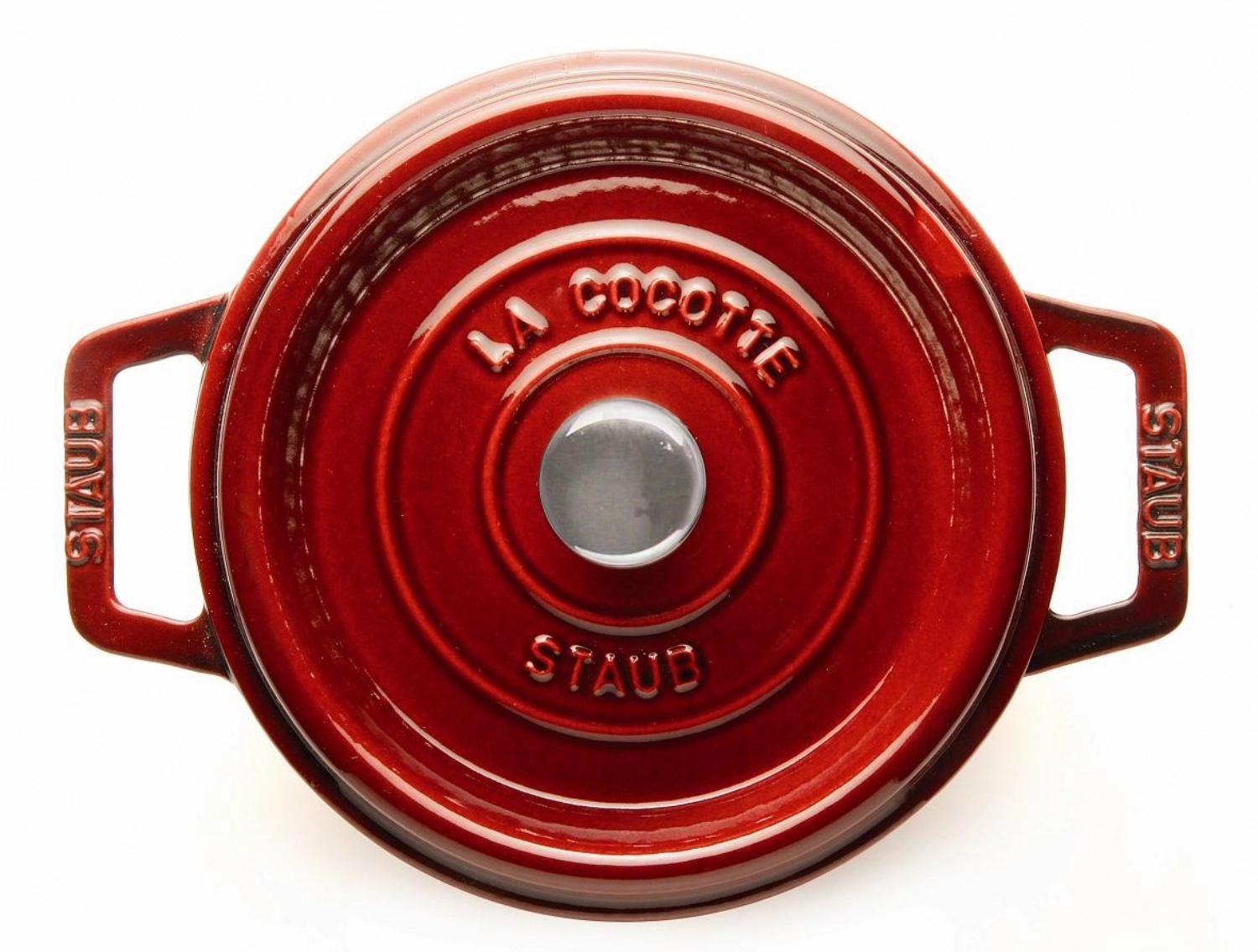 Cocotte 24 cm, ronde, grenadine rouge, fonte 3.8l