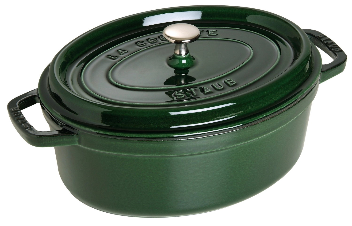 Cocotte 29 cm, ovale, vert basilic, fonte 4.2l