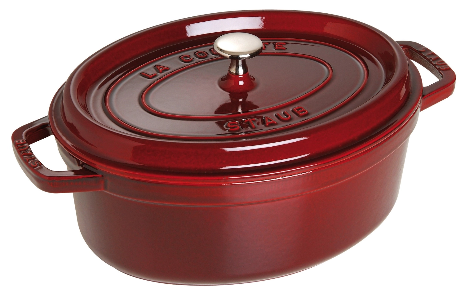 Cocotte 29 cm, ovale, grenadine-rouge, fonte 4.2l