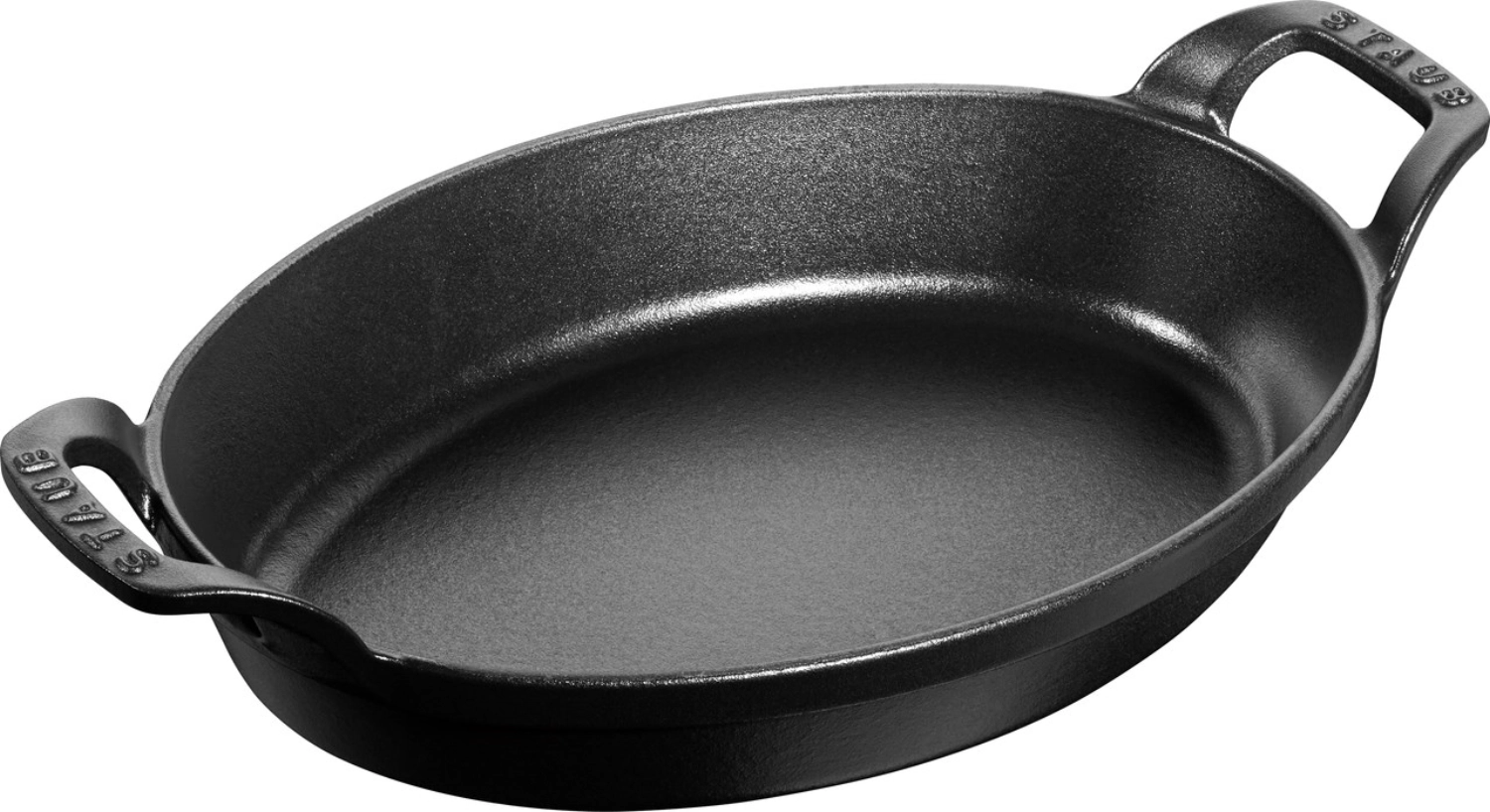 Plat à gratin 24 cm, ovale, noir, fonte