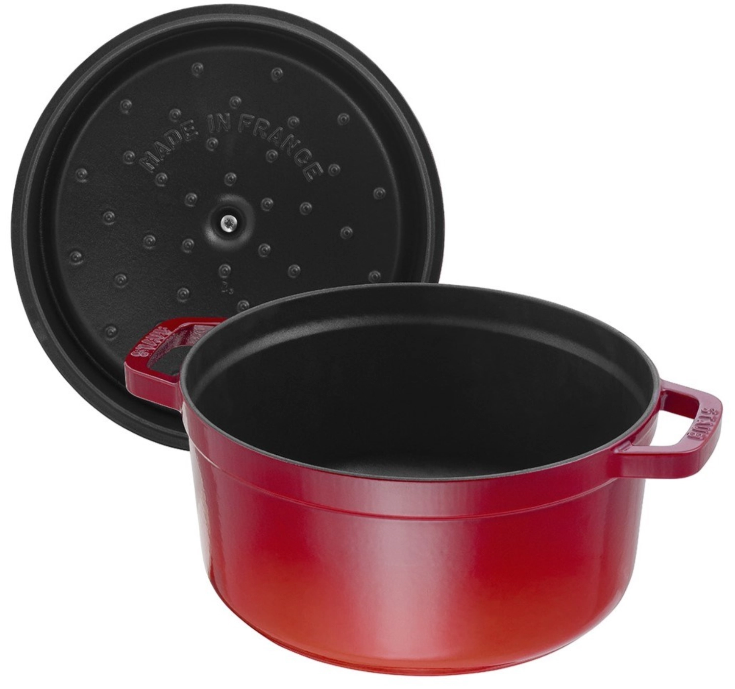 Cocotte 22 cm, ronde, rouge cerise, fonte 2.6l