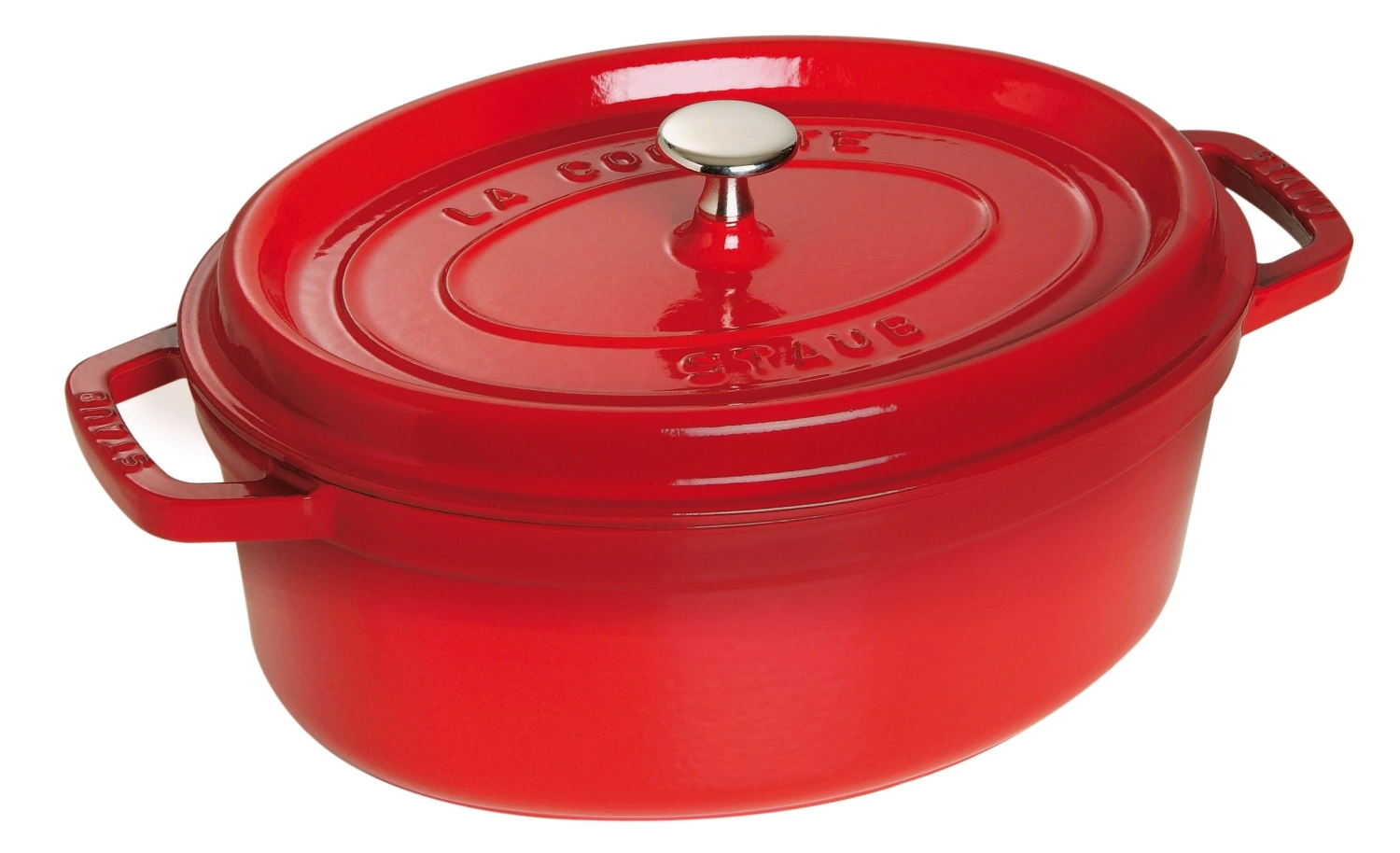 Cocotte 23 cm, ovale, rouge cerise, fonte 2.35l