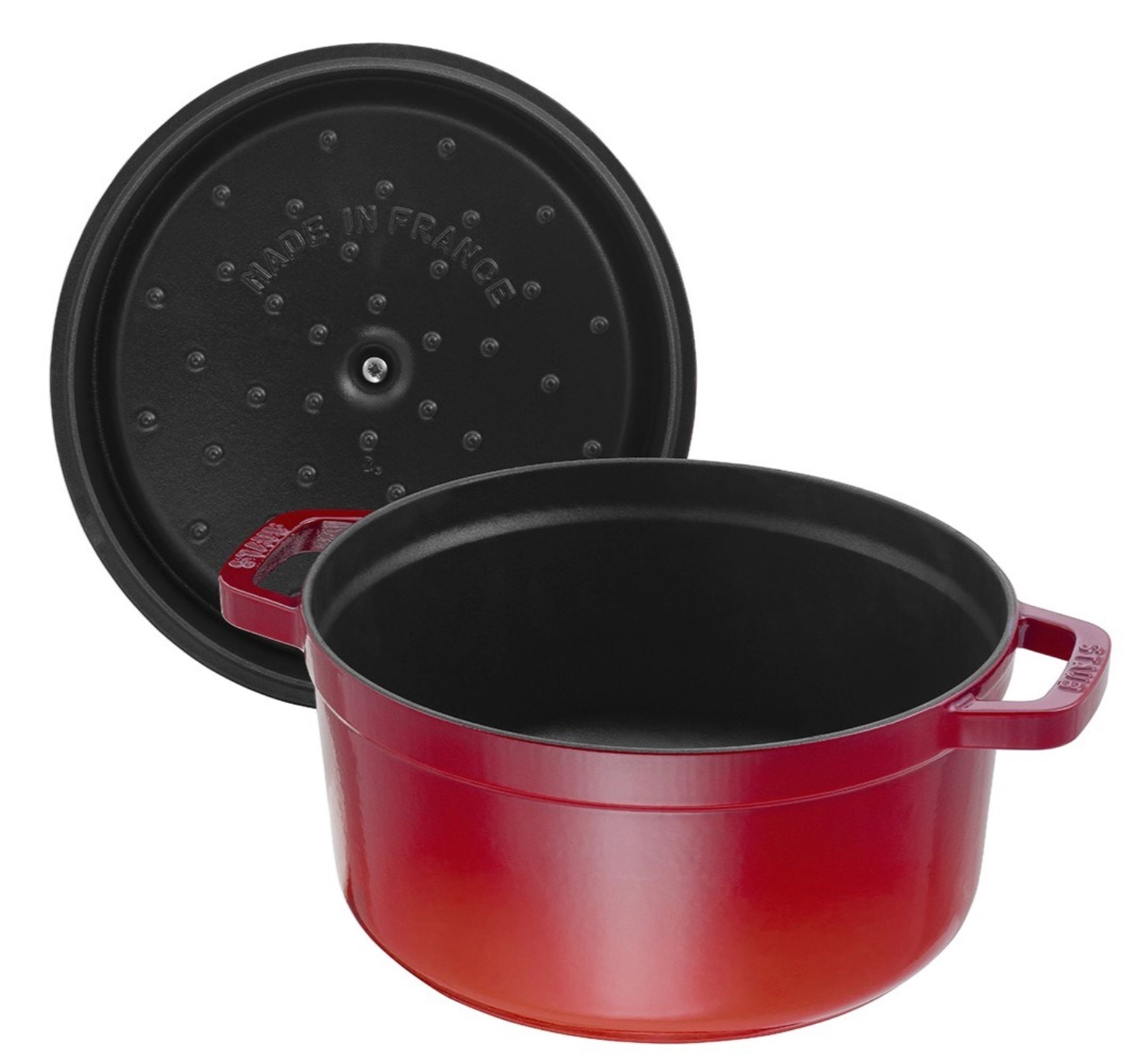 Cocotte 28 cm, ronde, rouge cerise, fonte 6.7l