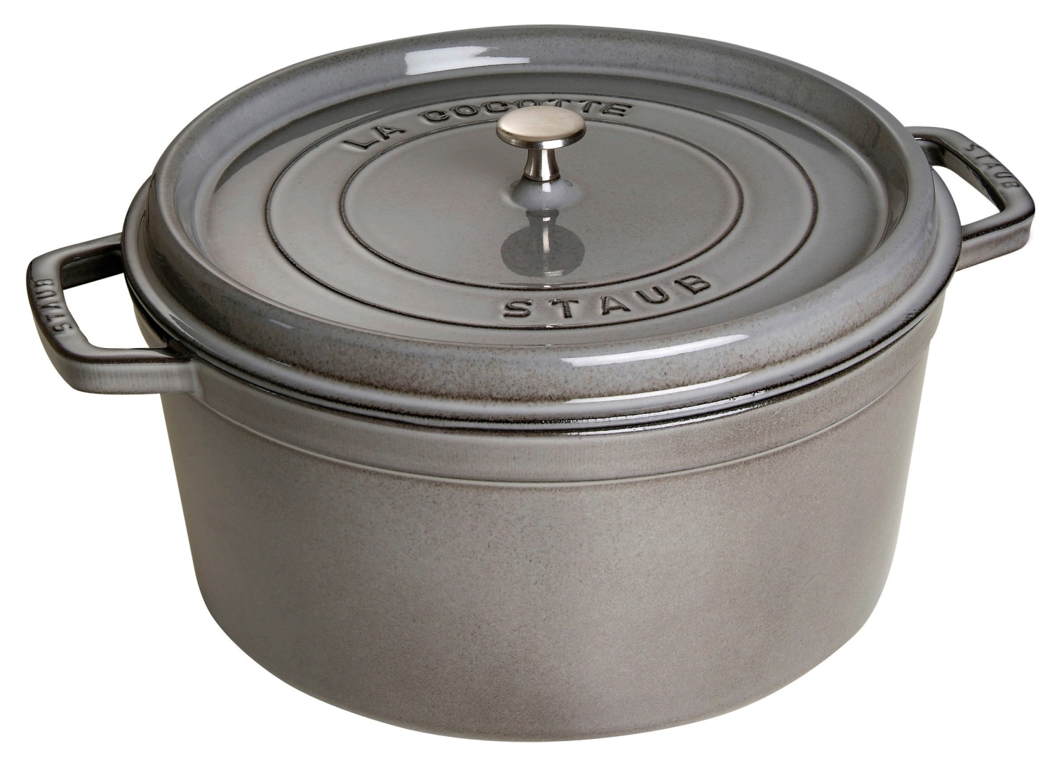 Cocotte 30 cm, ronde, gris graphite, fonte 8.35l