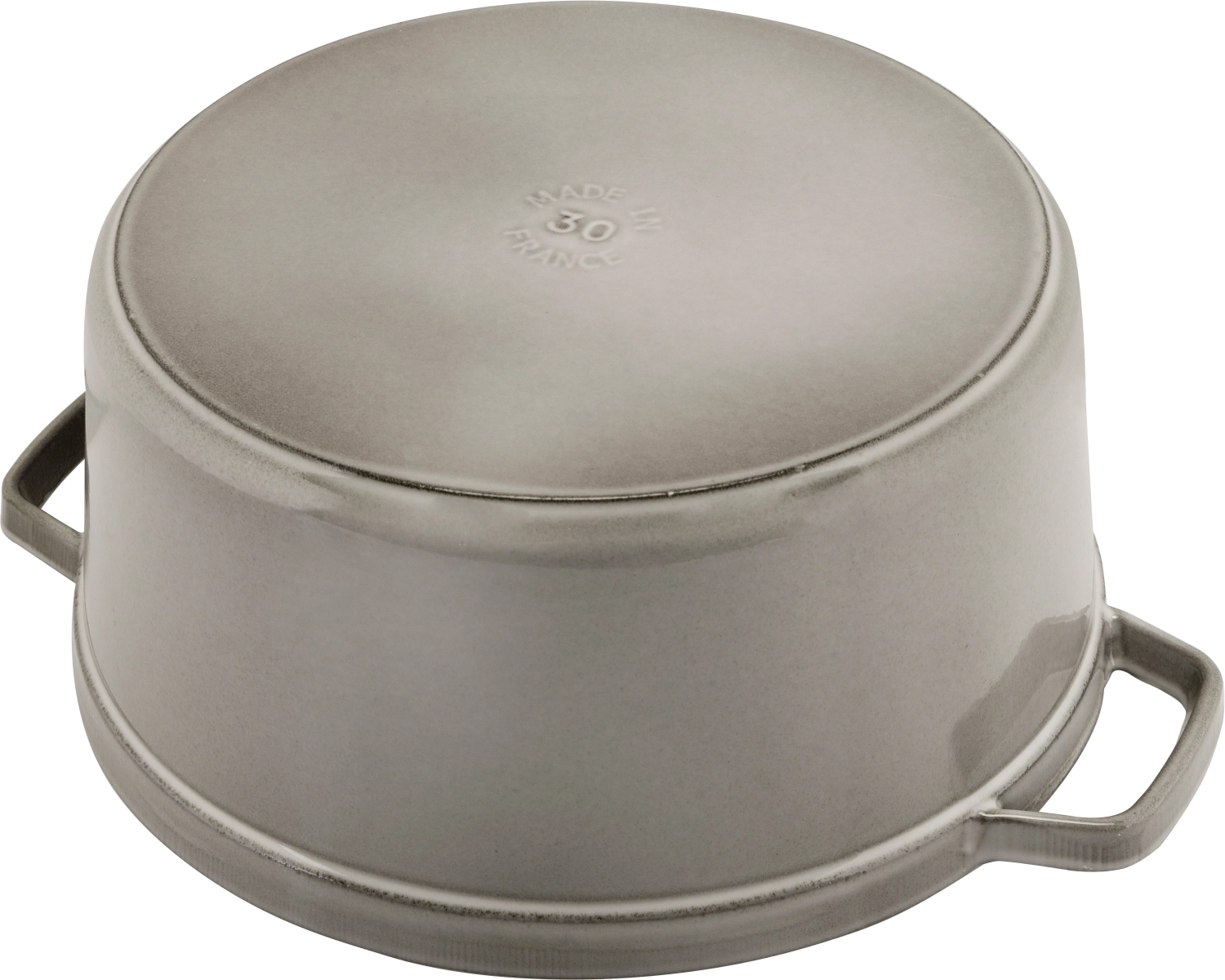 Cocotte 30 cm, ronde, gris graphite, fonte 8.35l