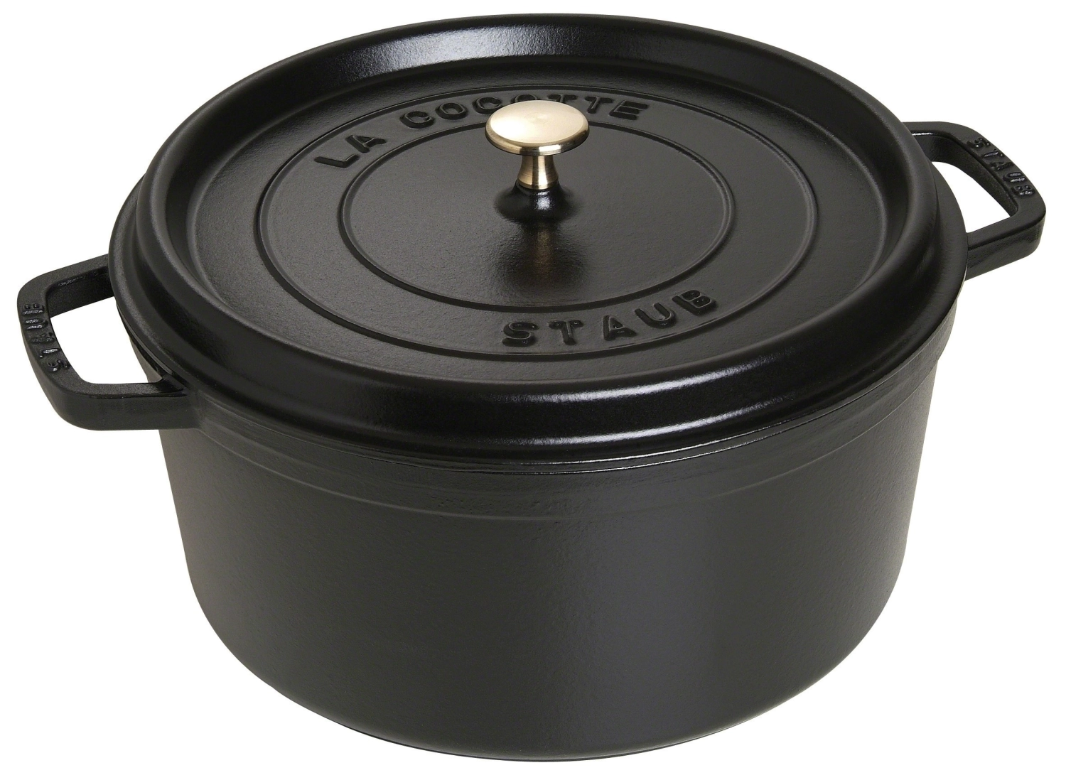 Cocotte 30 cm, ronde, noir, fonte 8.35l