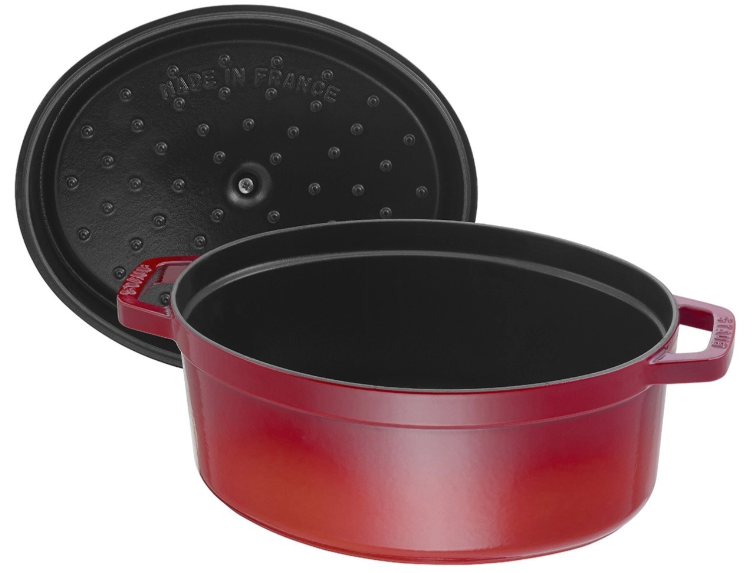 Cocotte 31 cm, ovale, rouge cerise, fonte 5.5l