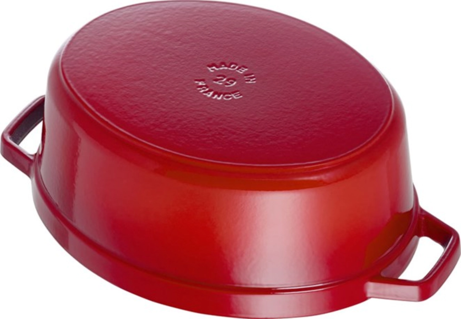 Cocotte 31 cm, ovale, rouge cerise, fonte 5.5l