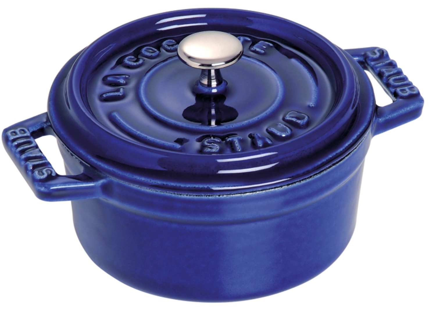 Cocotte 24 cm, ronde, bleu foncé, fonte 3.8l