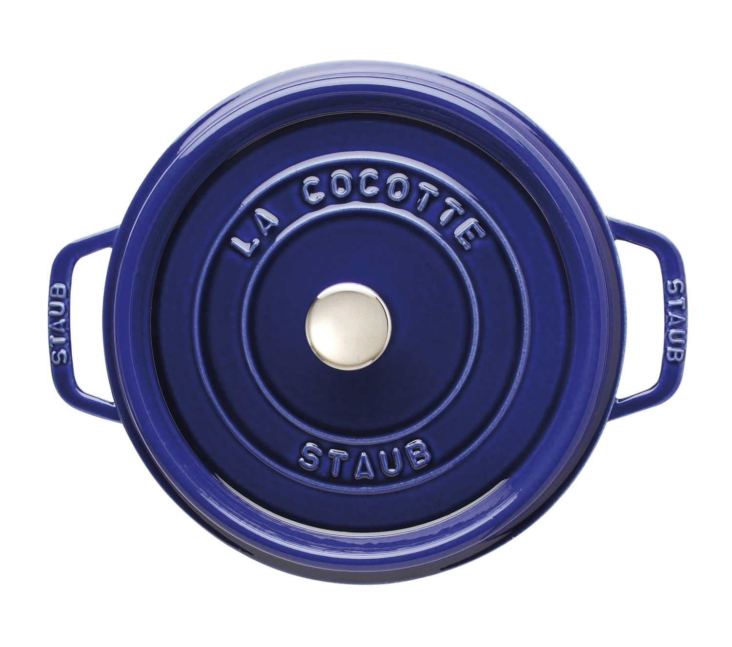 Cocotte 24 cm, ronde, bleu foncé, fonte 3.8l