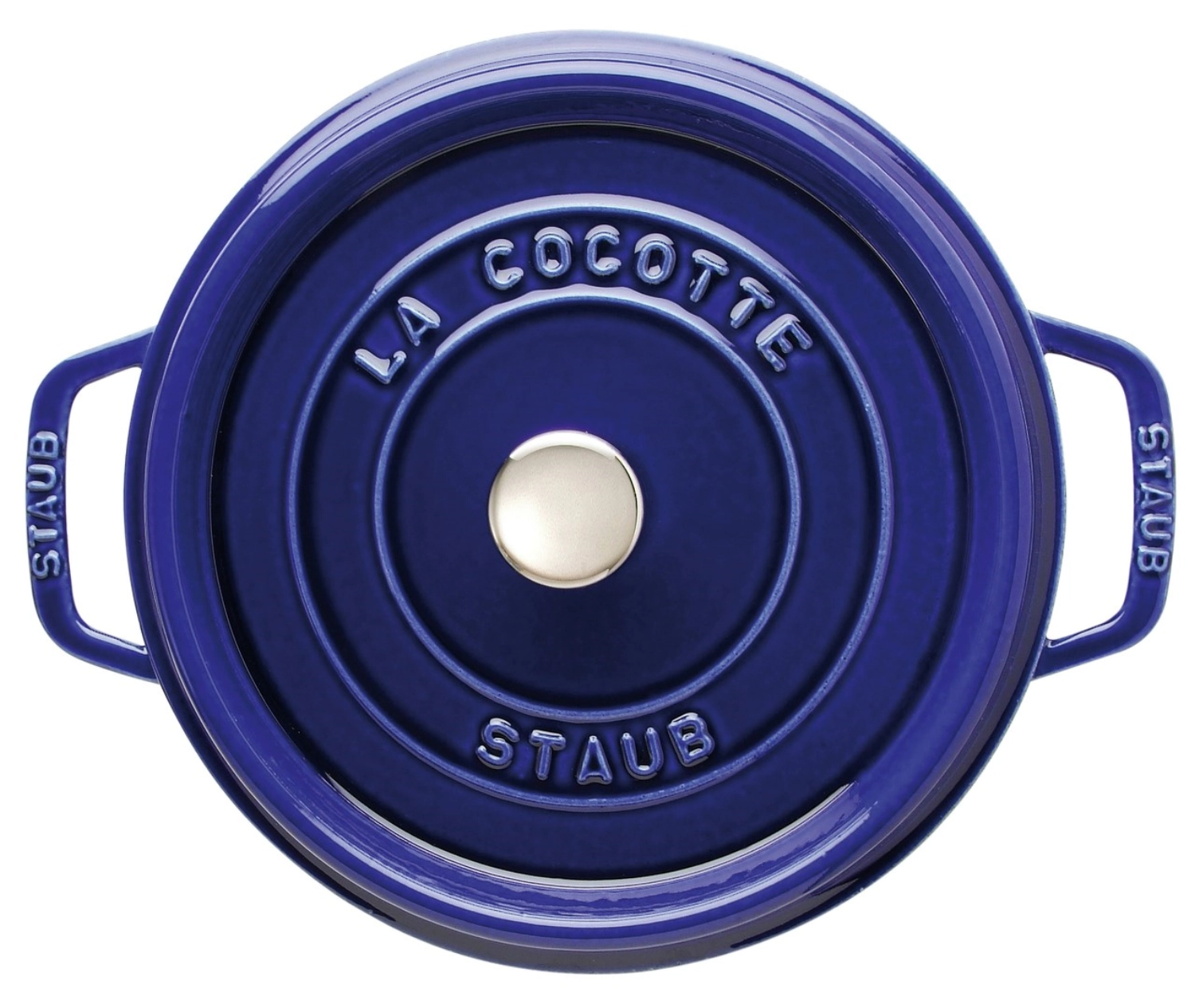 Cocotte 28 cm, ronde, bleu foncé, fonte 6.7l