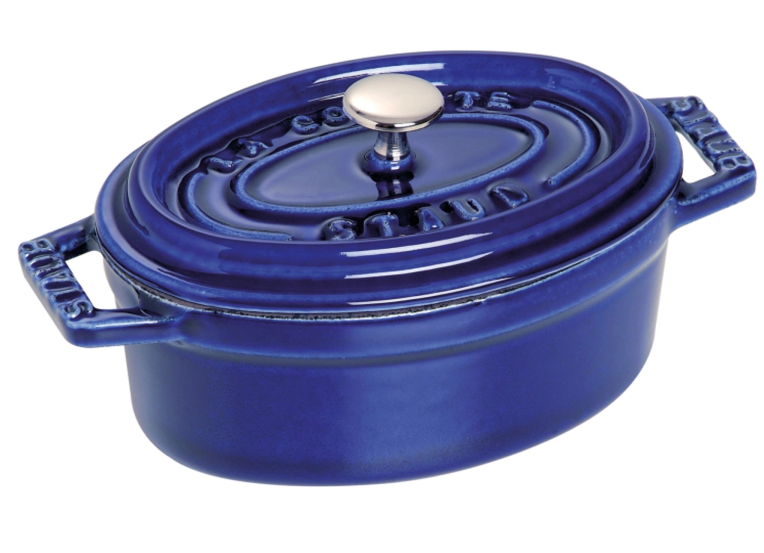 Cocotte 33 cm, ovale, bleu foncé, fonte 6.7l