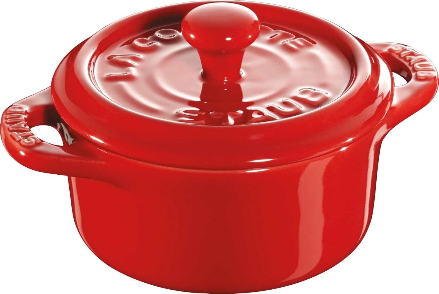 Mini cocotte en céramique ronde rouge cerise 0.2l ø10 cm