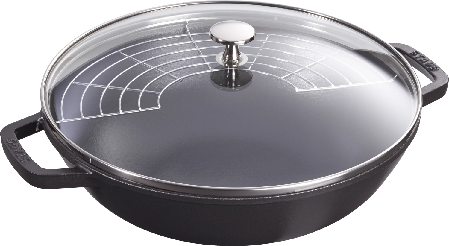 Wok avec couvercle en verre noir 4.4 lt., 30cm