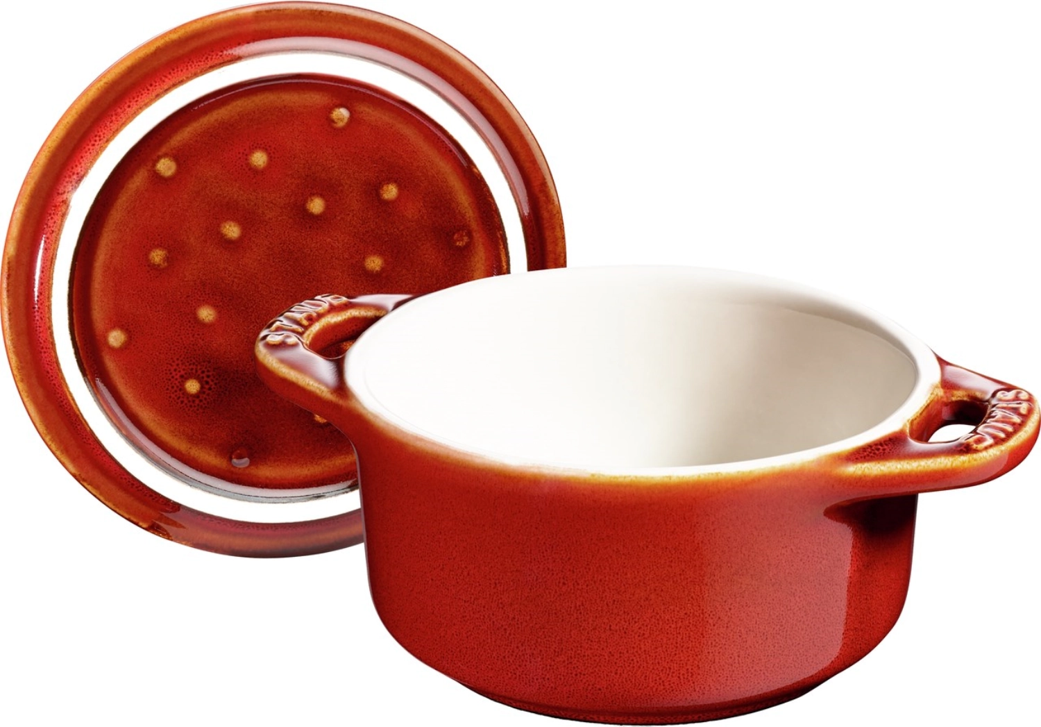 Mini cocotte 10 cm, ronde, cuivre antique, céramique 0.2l