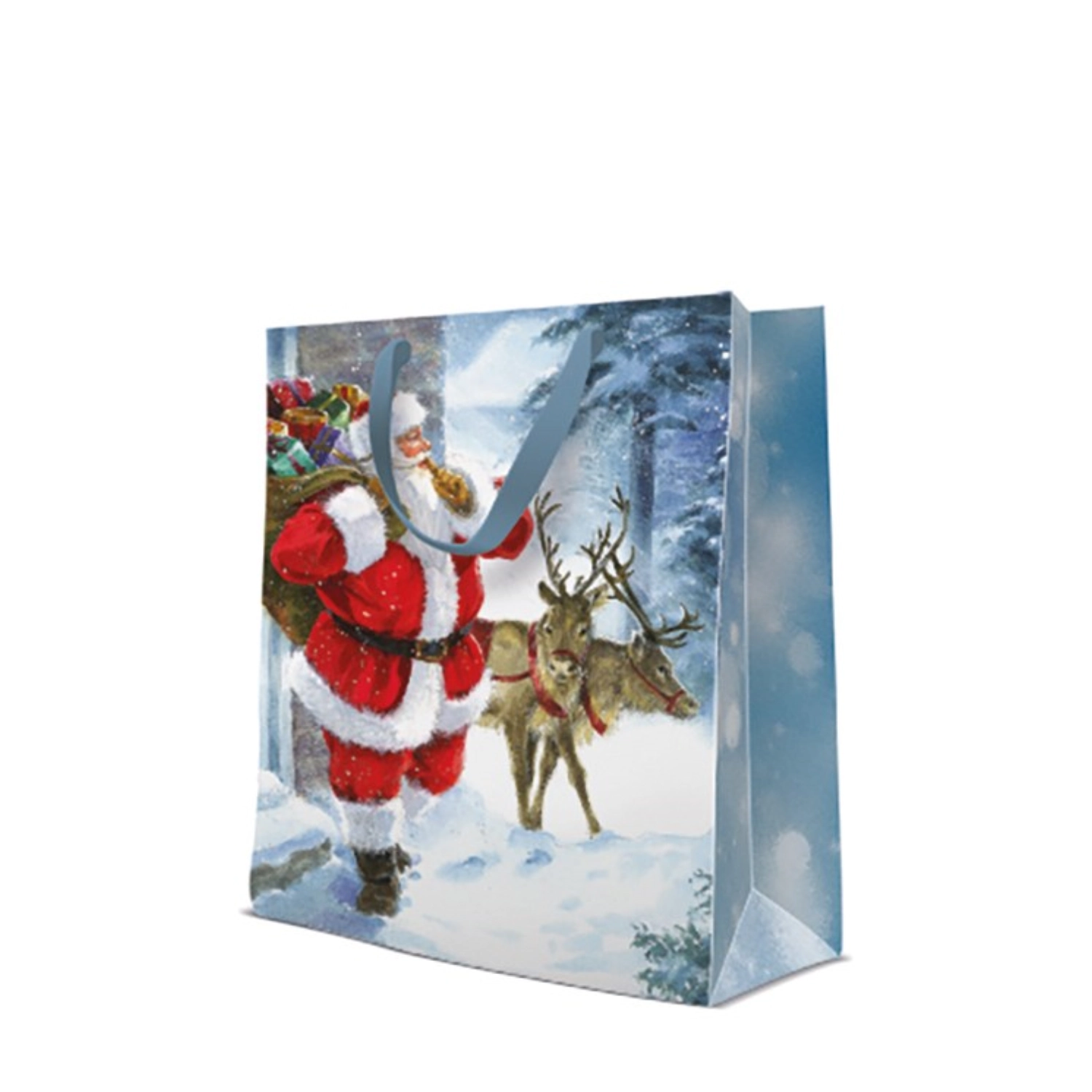 Sac cadeau santa is coming grand, 33.5x26.5x13 cm