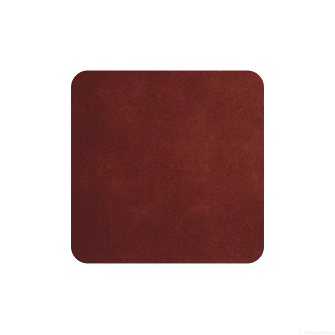 Soft leather 4 pcs. sous-verre red earth 10x10cm