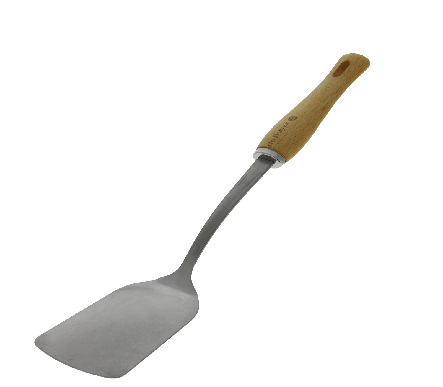 Spatule pleine inox patine manche - b bois