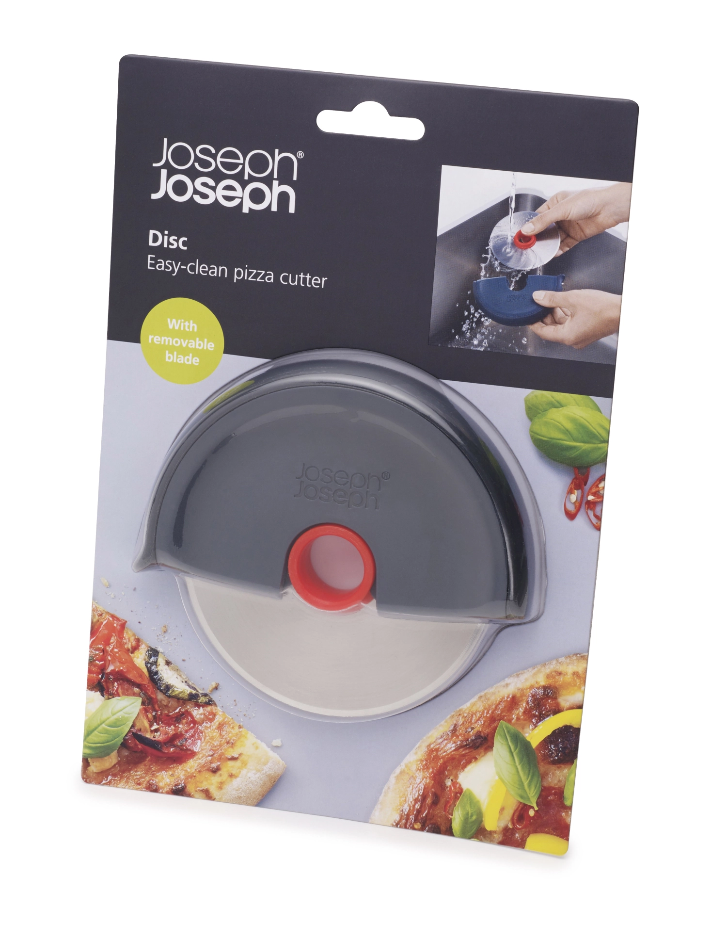 Disc roue à pizza avec protection en silicone, gris rouge