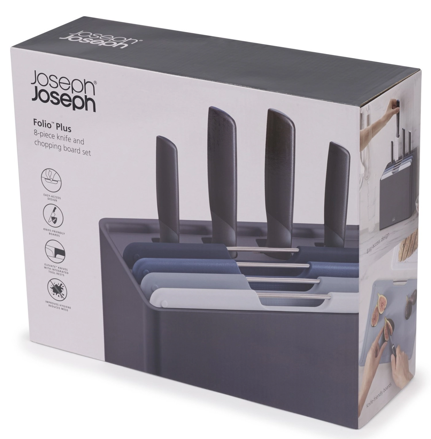 Folio plus set de 8 couteaux+planche à découper graphite