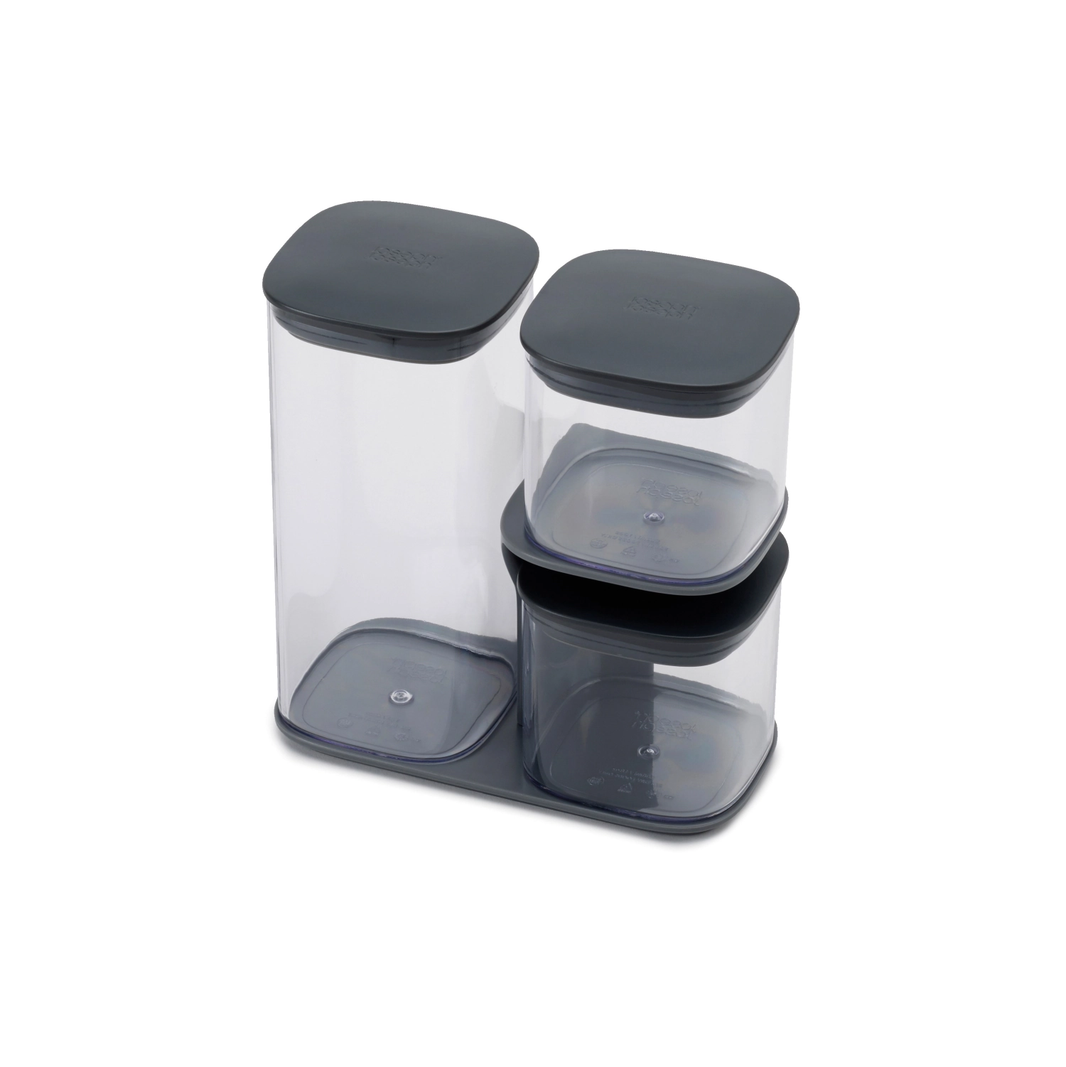 Joseph joseph set 3 pots de rangement, plastique, gris, 22.