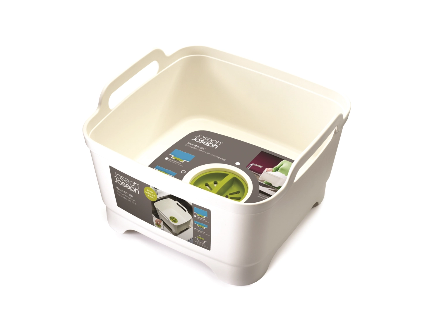 Joseph joseph 85055 wash&drain bassine à vaisselle blanc/ver