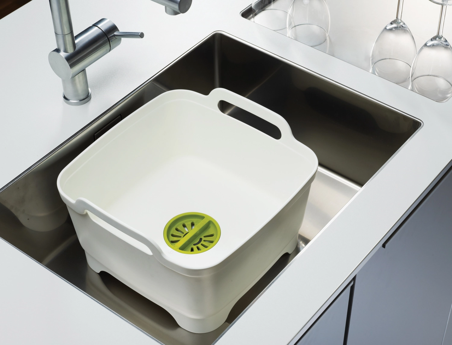 Joseph joseph 85055 wash&drain bassine à vaisselle blanc/ver