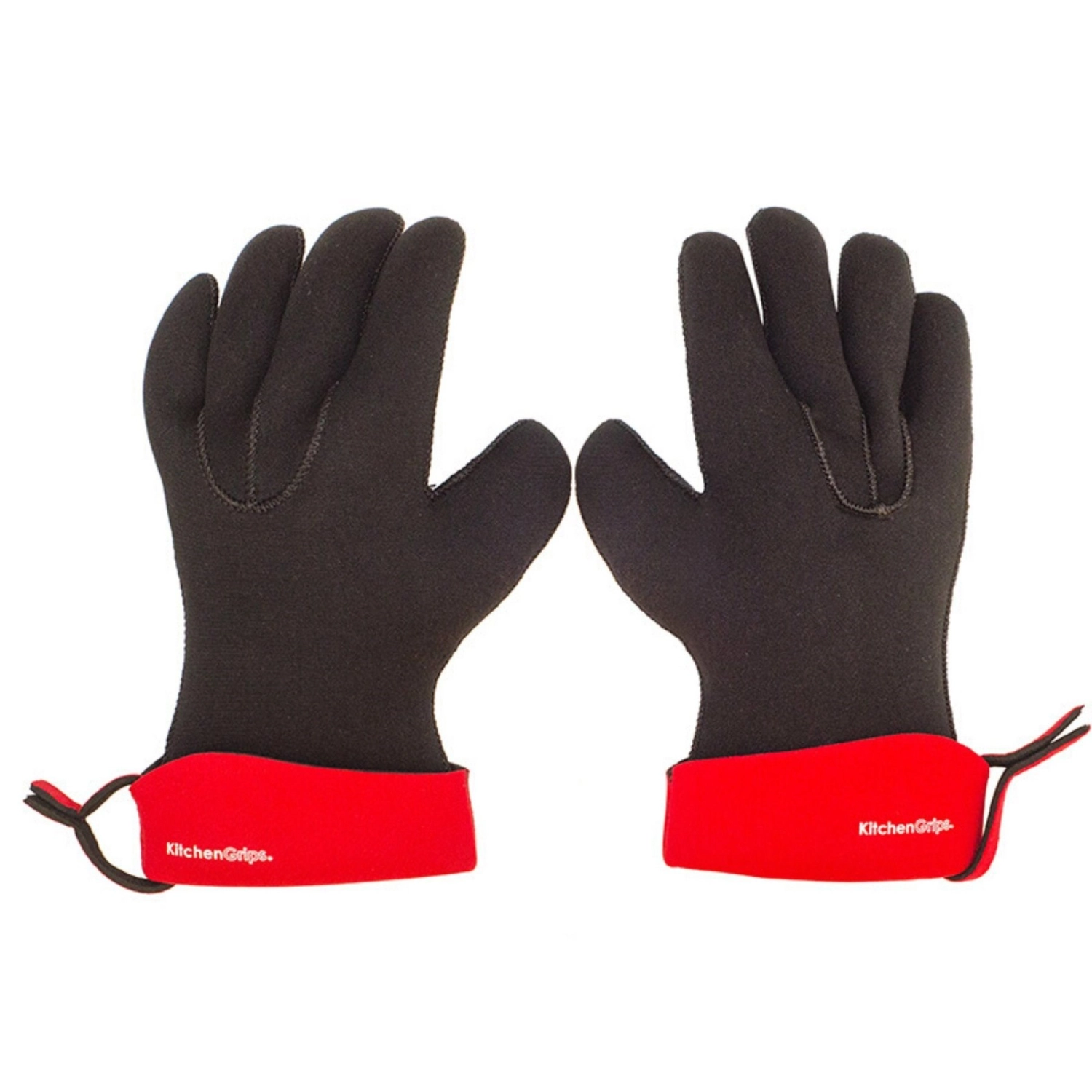 Gants de cuisine taille s, 5 doigts, noir rouge