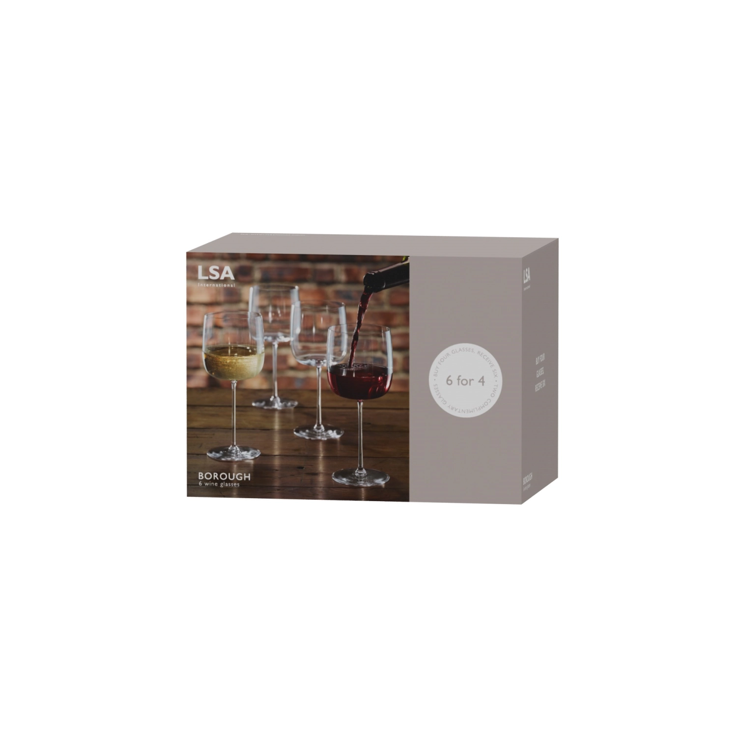 Set de 6 verres à vin promo borough 450ml clair