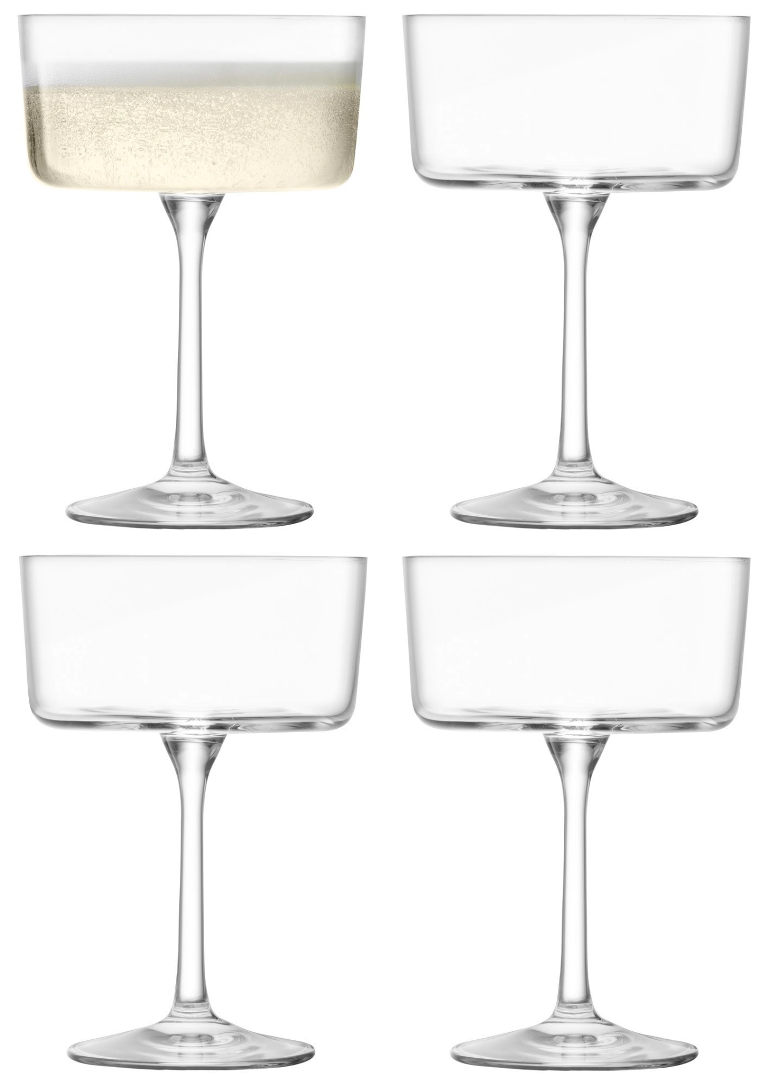 Set de 4 flûtes à champagne/cocktail gio 230ml transparent