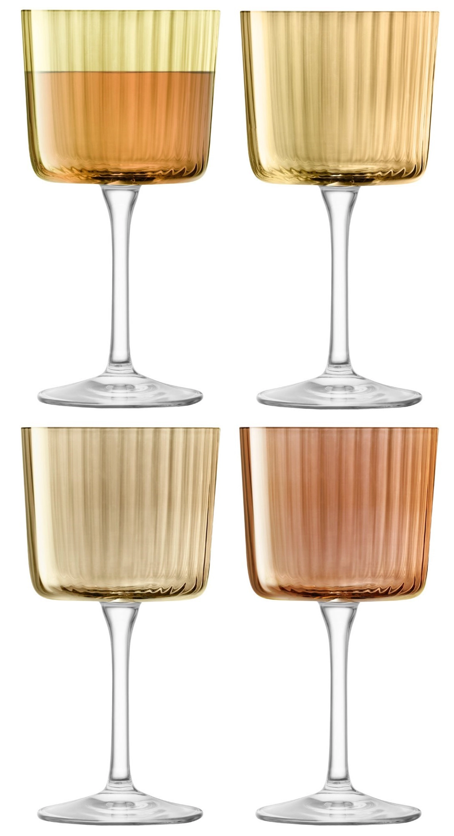 Set de 4 verres à vin gems 250ml ambre assort.